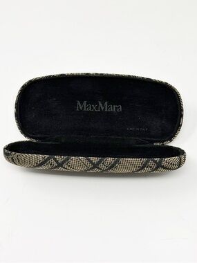 MaxMara Sunglasses Eyeglasses Hard Case Black and Beige Plaid